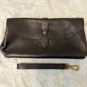 Madewell Black Leather Clutch Wristlet